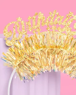 Golden Girl Bday Headband - fringe headband