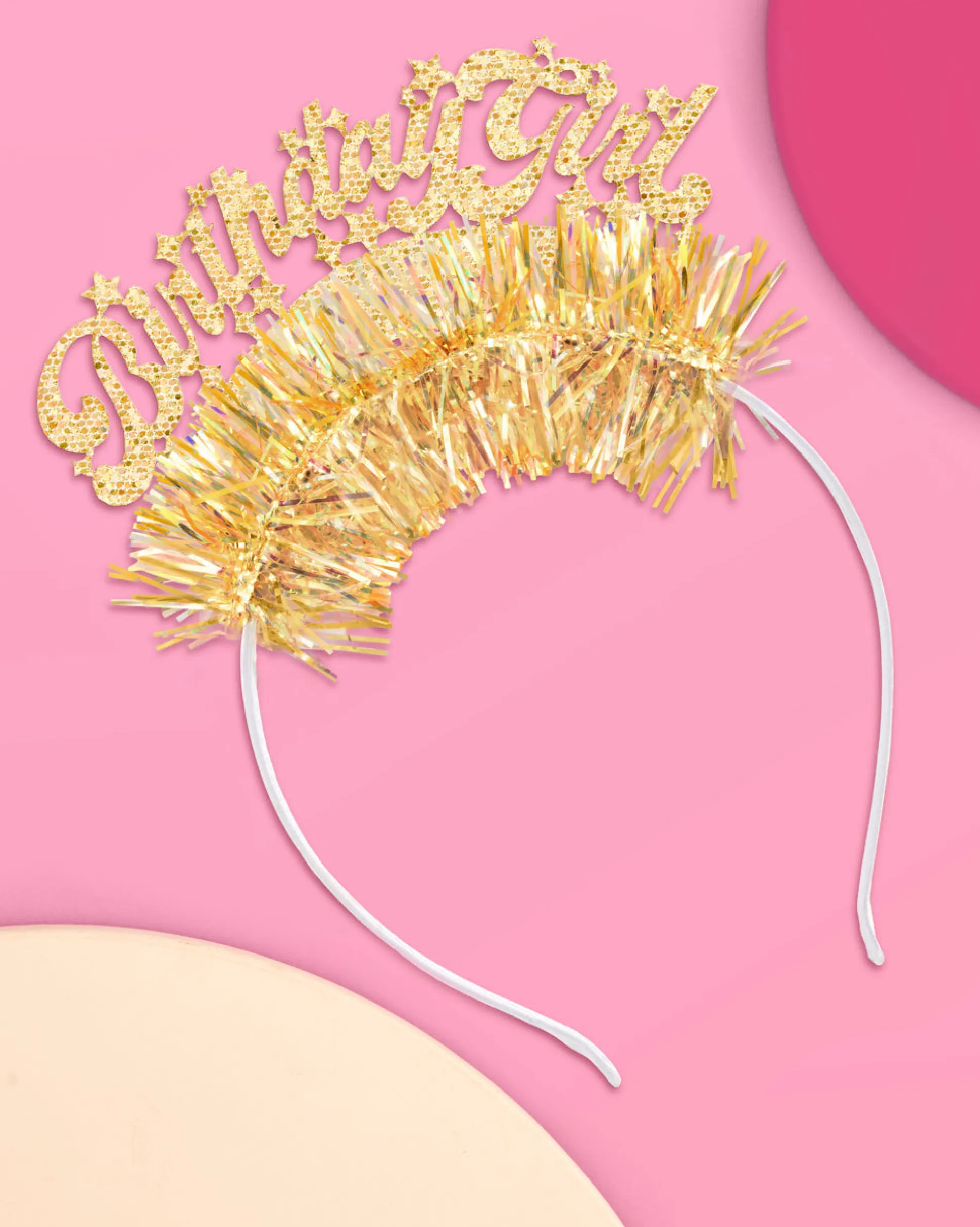 Golden Girl Bday Headband - fringe headband