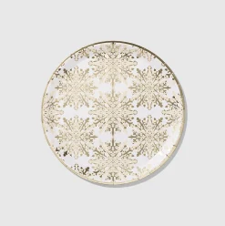 Golden Snowflake Large Plates (10 per pack)