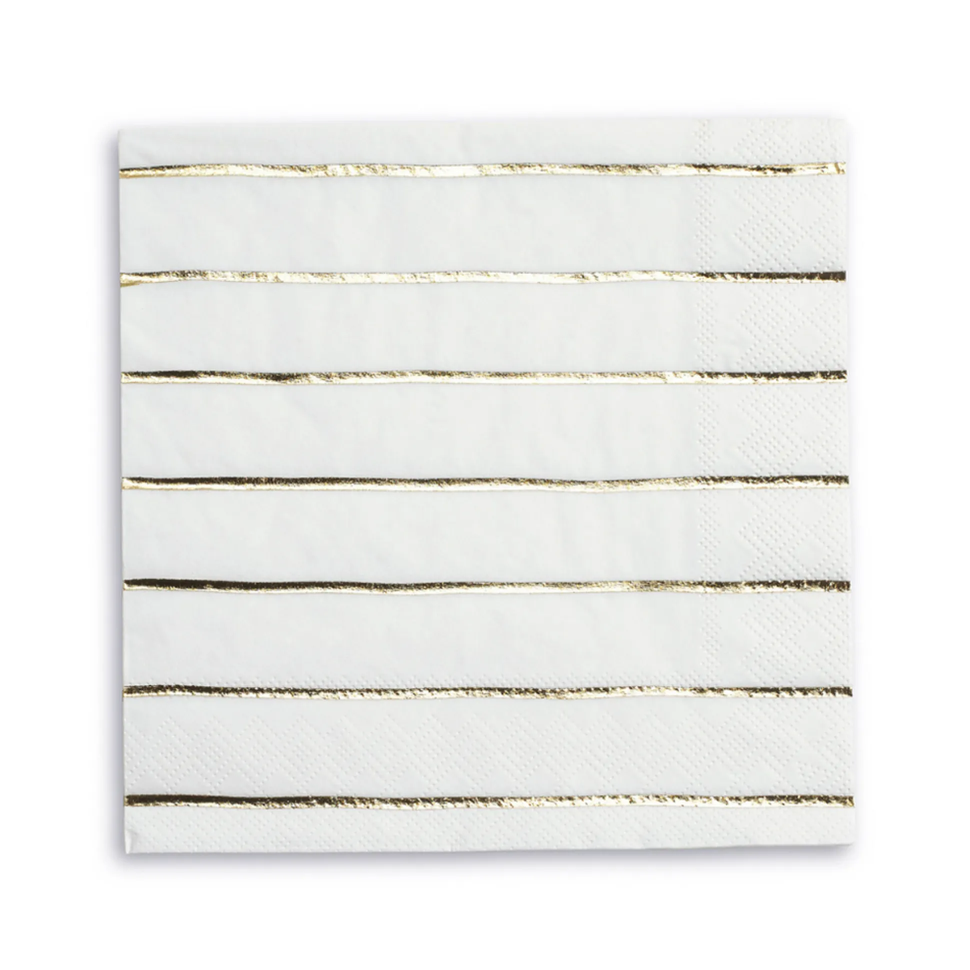 Gold Frenchie Striped Large Napkins, Pack of 16