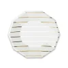 Gold Frenchie Striped Small Plates, Pack of 8