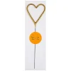 Gold Sparkler Heart Candle