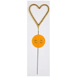 Gold Sparkler Heart Candle