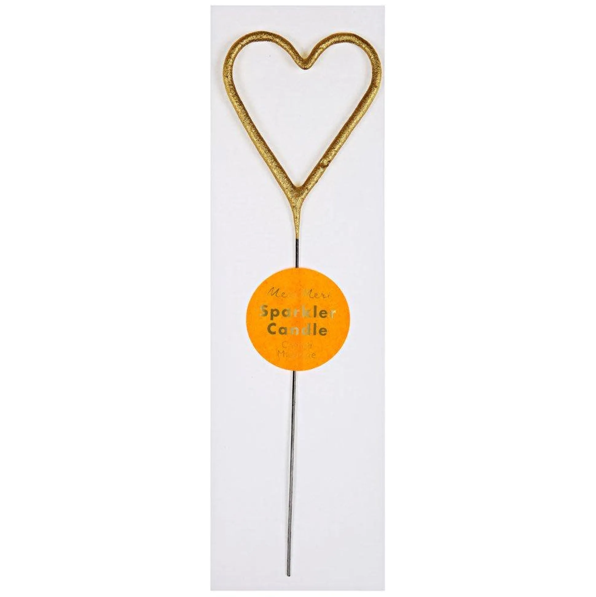 Gold Sparkler Heart Candle