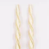 Gold Stripe Twist Candles, Pack of 2