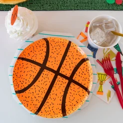 Good Sport Small Basketball Plates, Pack of 8
