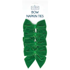 Green Bow Napkin Ties, Pack of 4