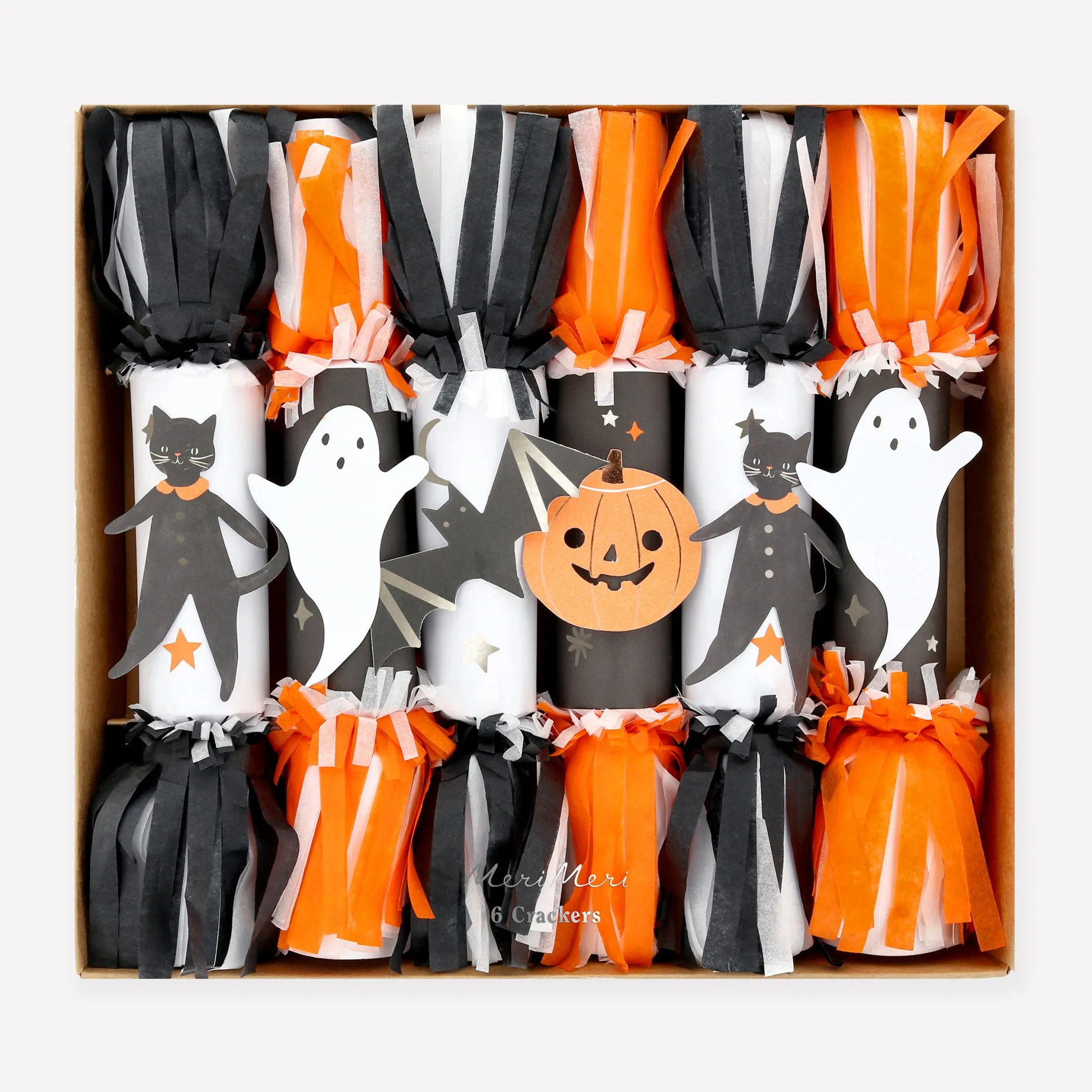 Halloween Fringe Crackers, Pack of 6