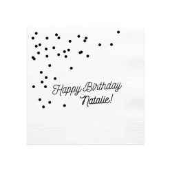 Happy Birthday Confetti Napkin, Black Foil