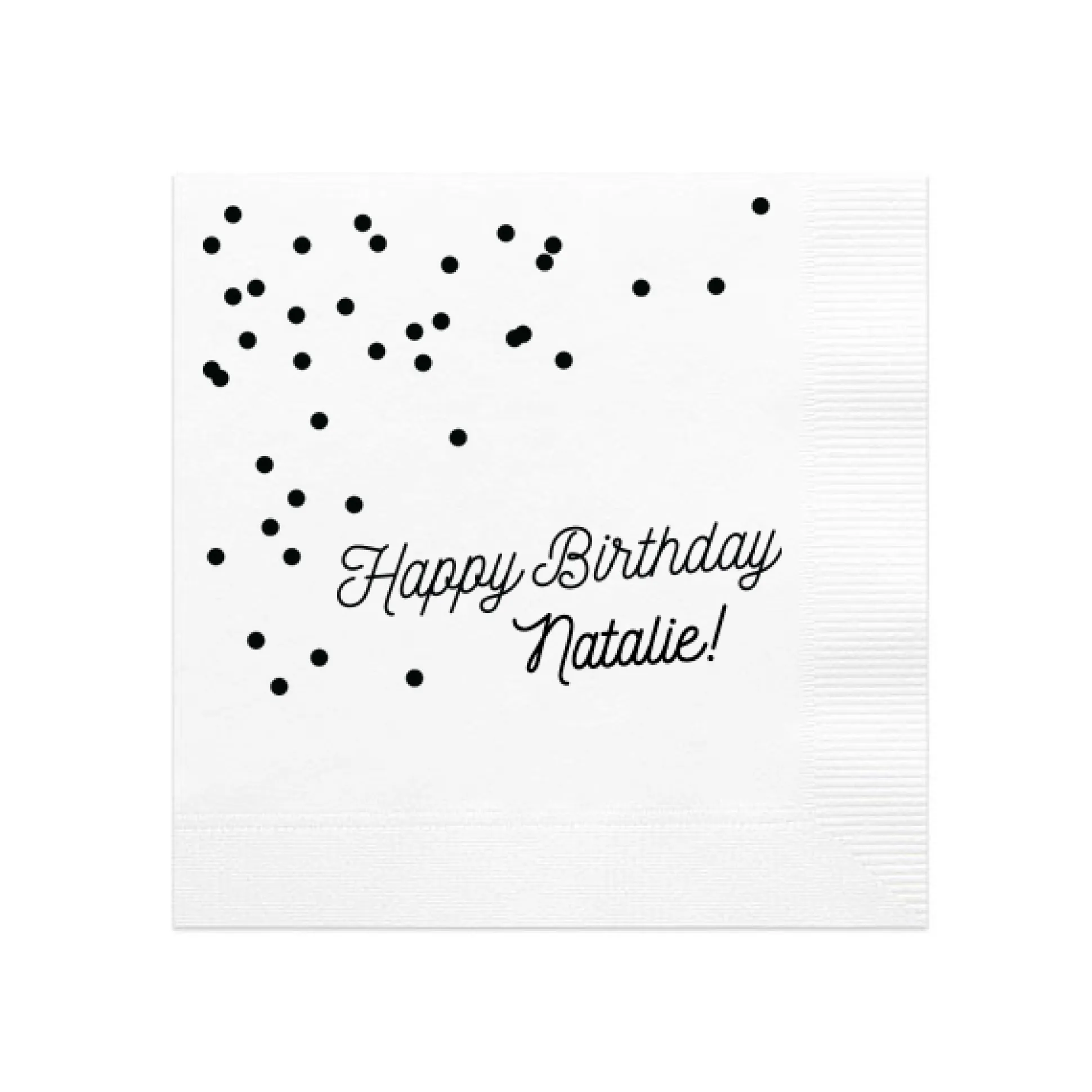 Happy Birthday Confetti Napkin, Black Foil