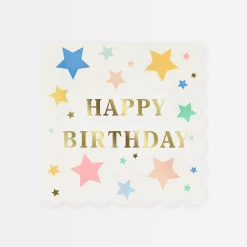Happy Birthday Stars Large Napkins, Pack of 16