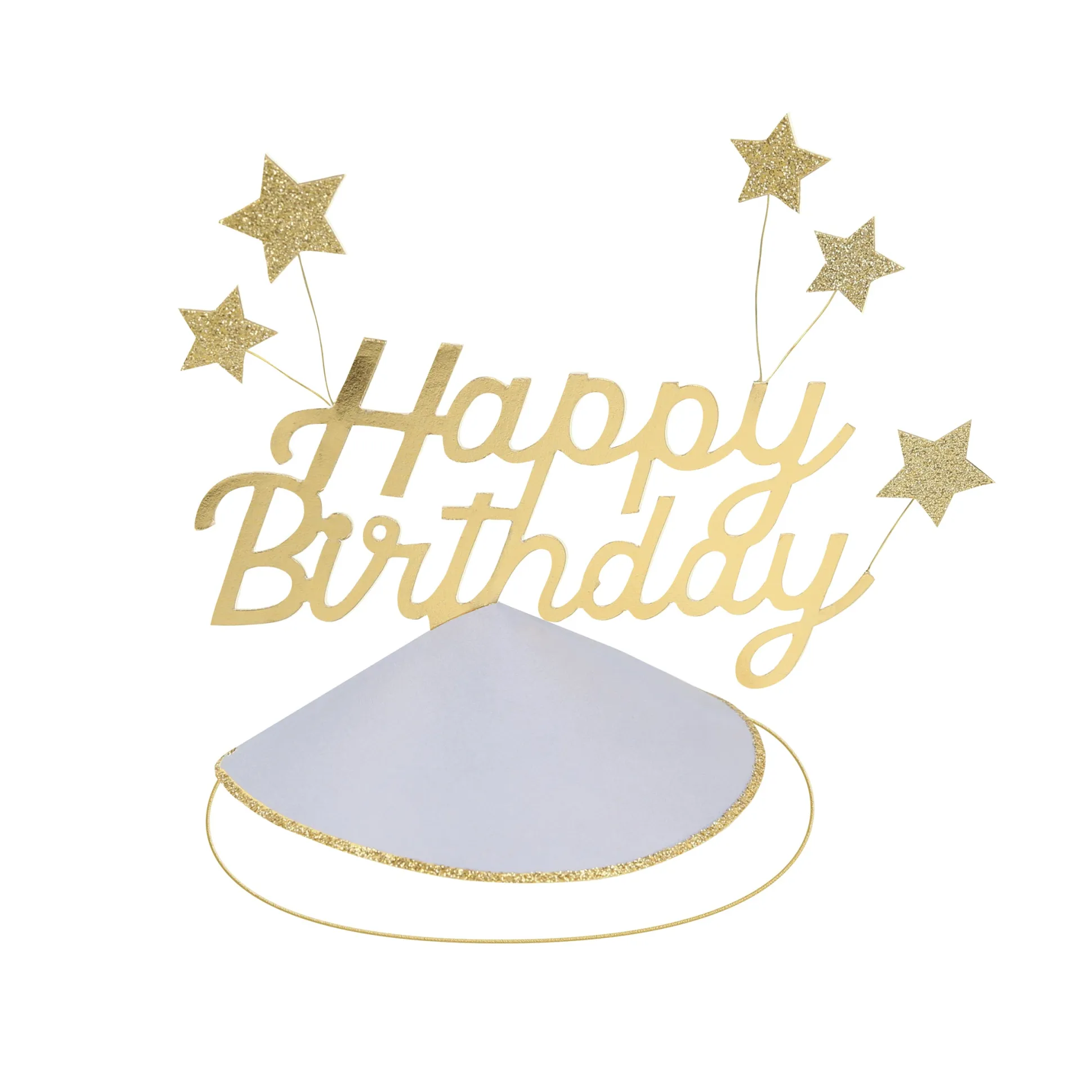 Happy Birthday & Stars Party Hats, Pack of 6