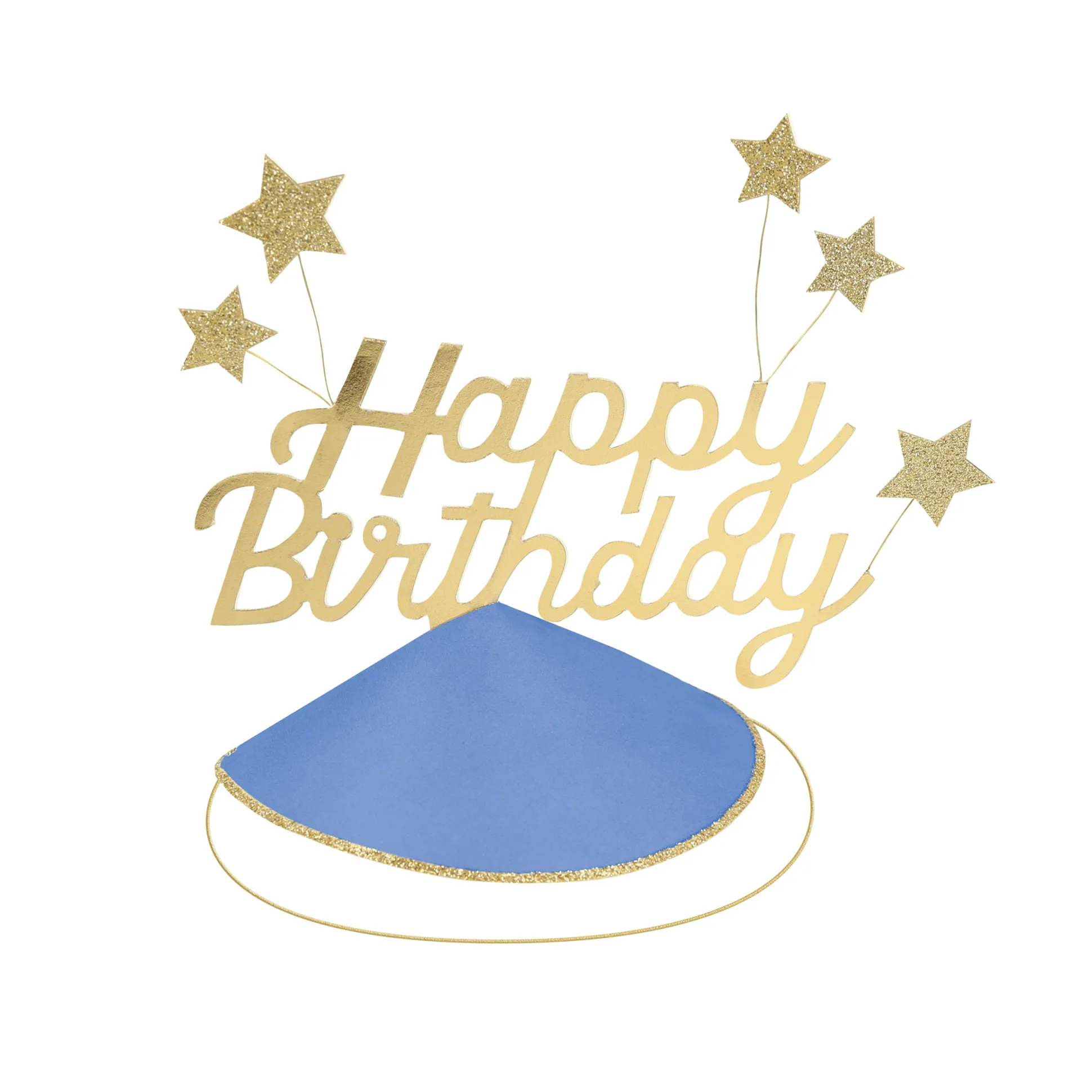 Happy Birthday & Stars Party Hats, Pack of 6