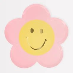 Happy Face Flower Plates, Pack of 8