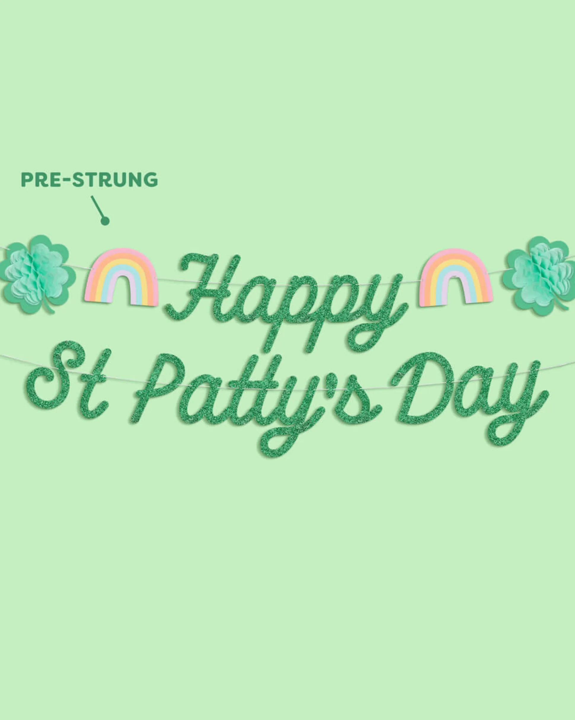 Happy St. Patty's Day Banner - 3D glitter banner