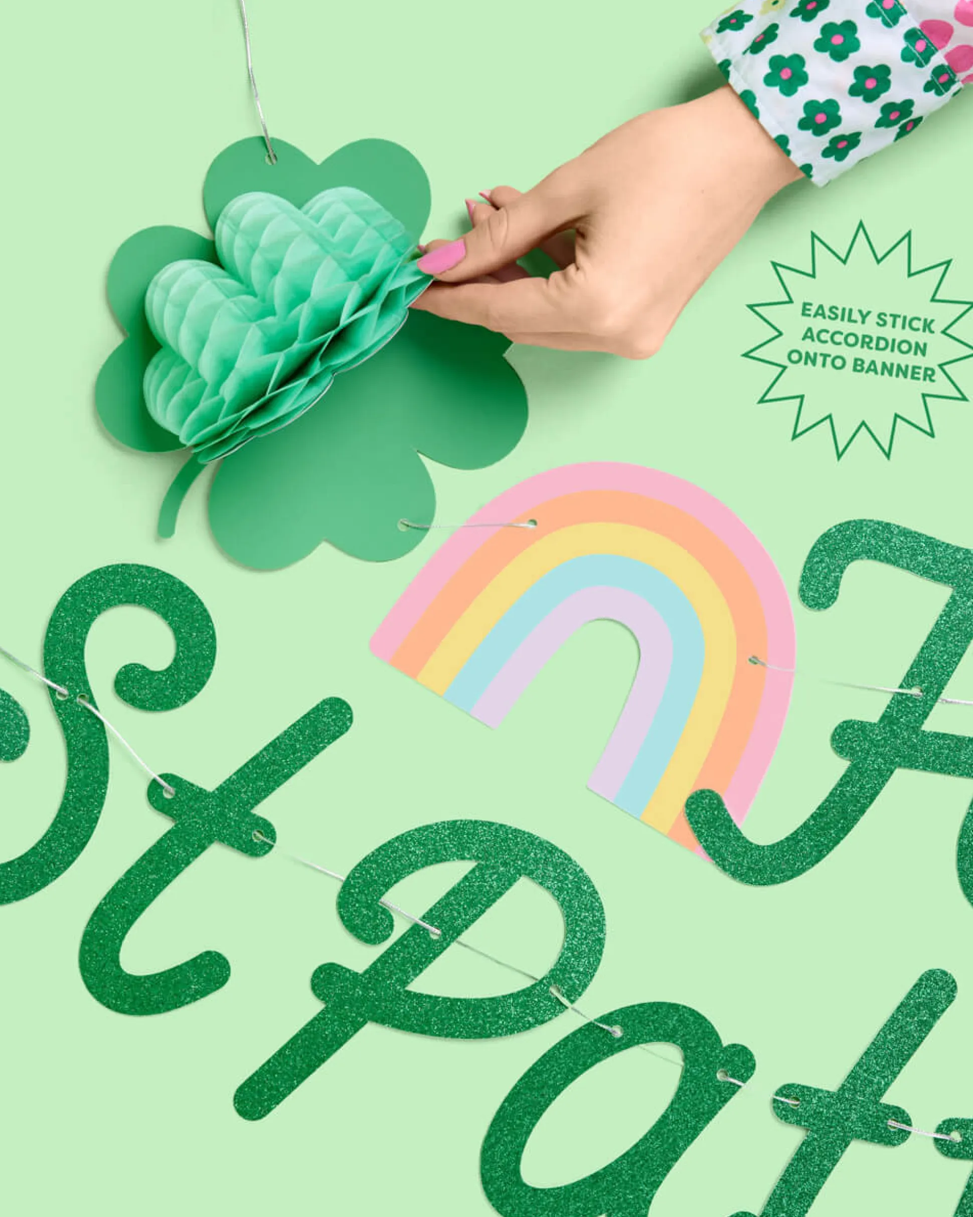 Happy St. Patty's Day Banner - 3D glitter banner