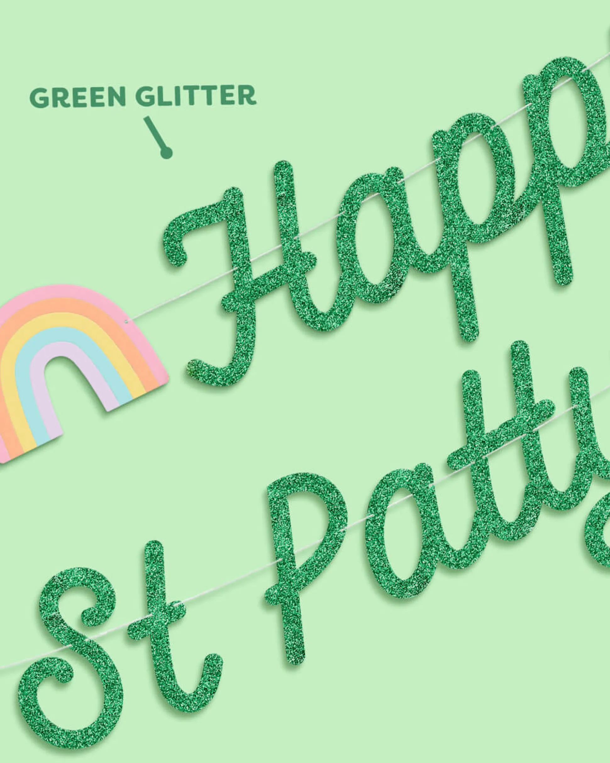 Happy St. Patty's Day Banner - 3D glitter banner