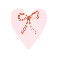 Heart With Bow Napkins, Pack of 16