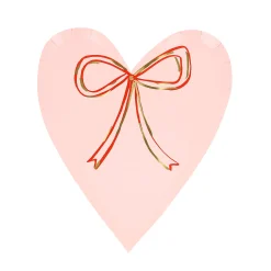 Heart With Bow Plates, Pack of 8
