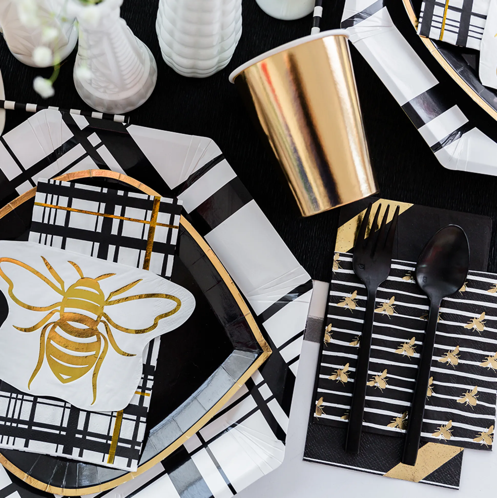 Hey, Bae-Bee Black Cocktail Napkins, Pack of 20