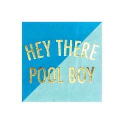 Hey There Pool Boy Witty Cocktail Napkins, Pack of 20