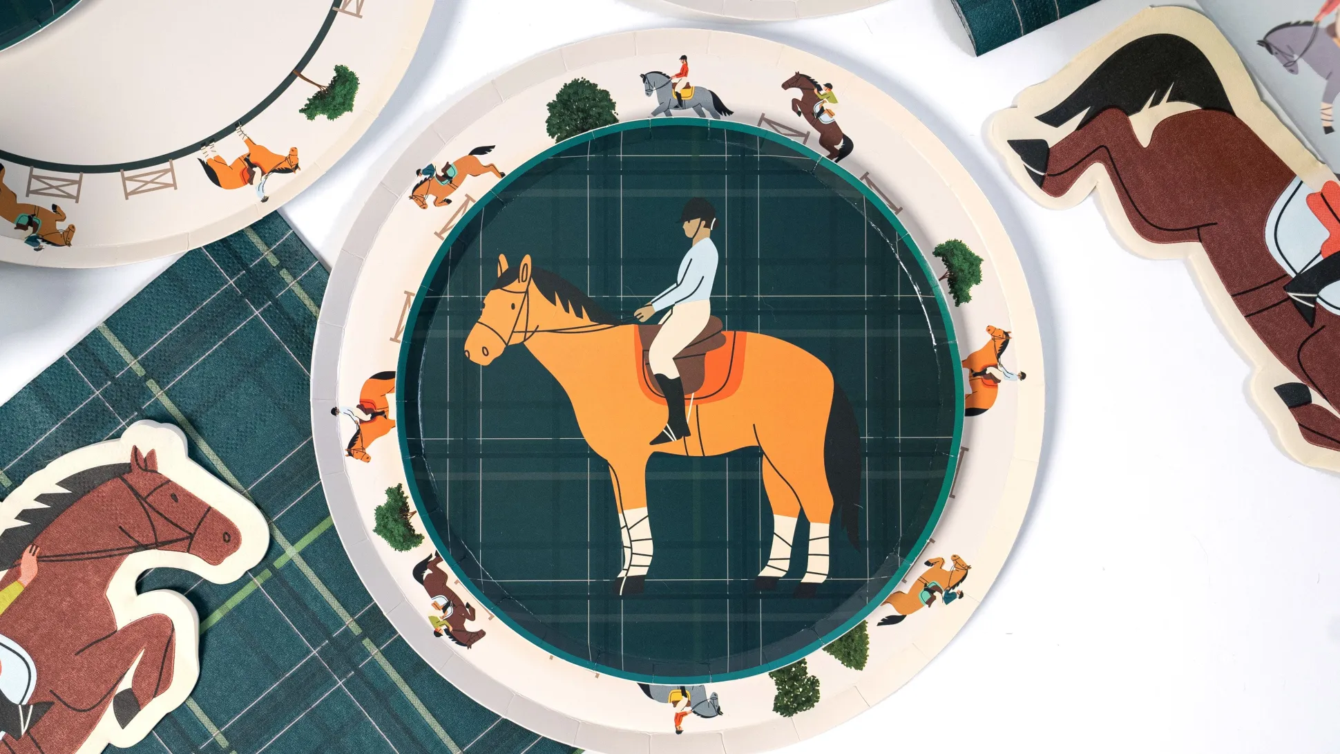 Horse Plaid Party Napkins, Set of 20