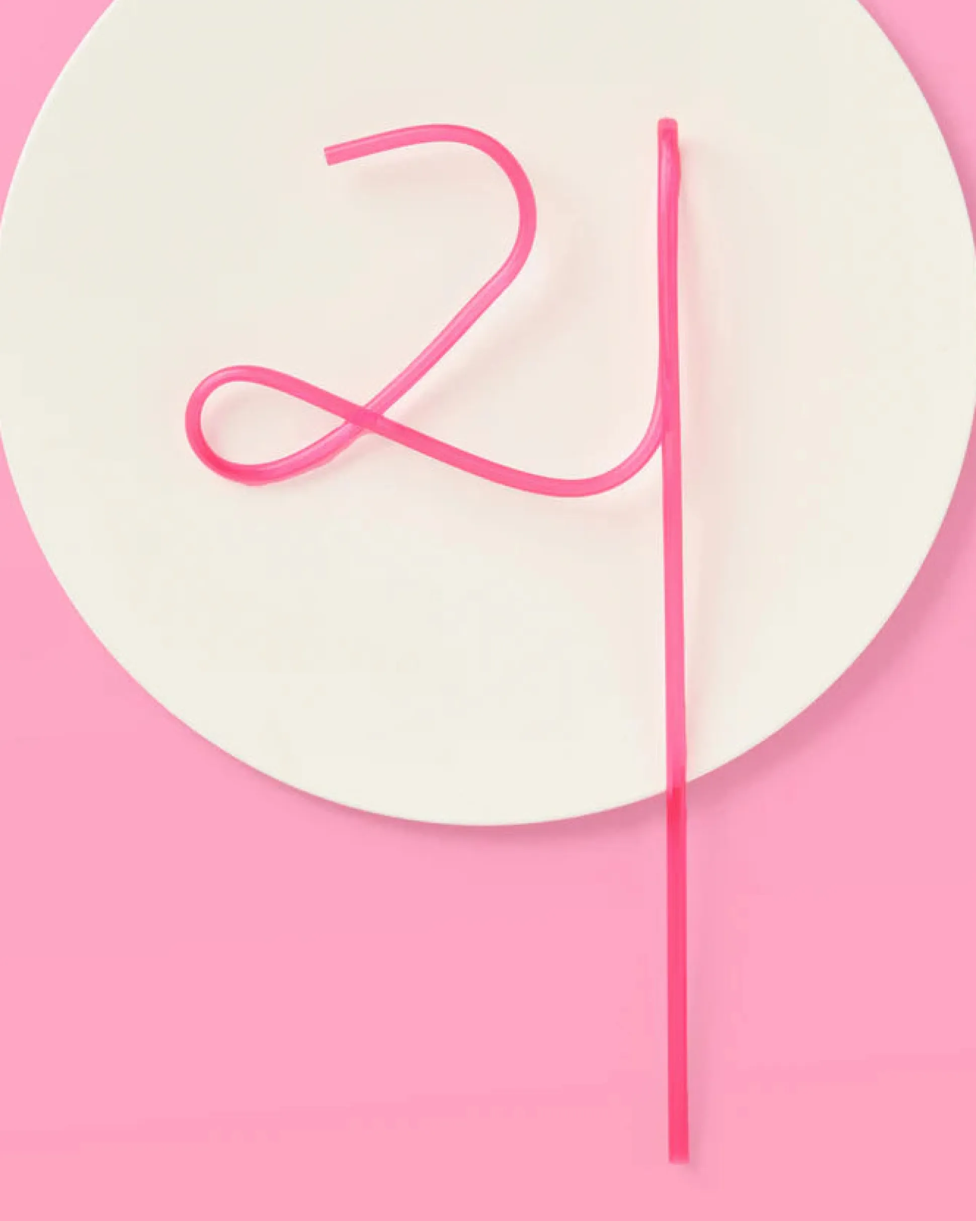 Hot Pink 21 Forever Straw