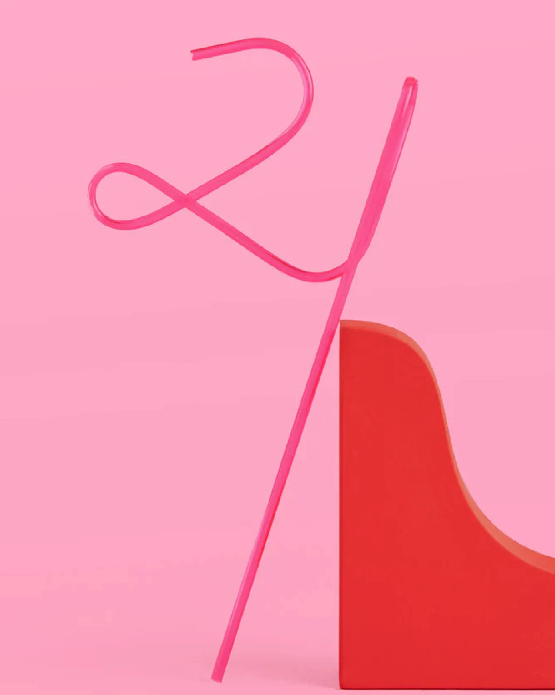 Hot Pink 21 Forever Straw
