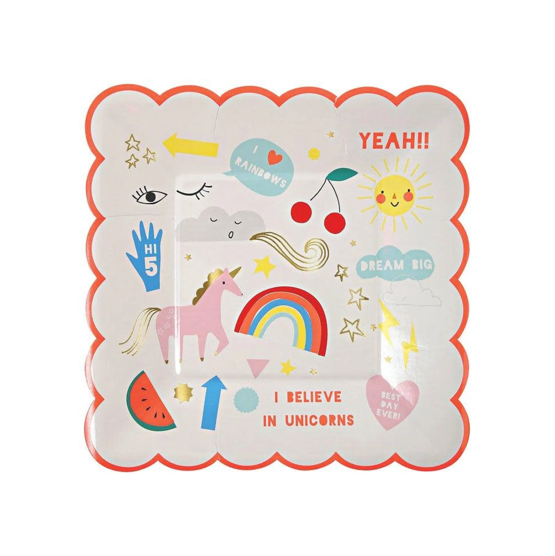 I Believe In Unicorns Small Plates, Pack of 8