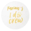 I Do Crew Personalized Coasters, Gold Foil