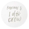I Do Crew Personalized Coasters, Silver Foil