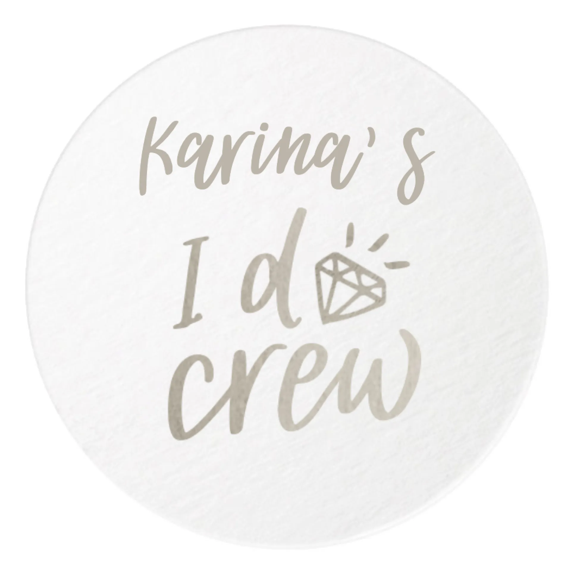 I Do Crew Personalized Coasters, Silver Foil