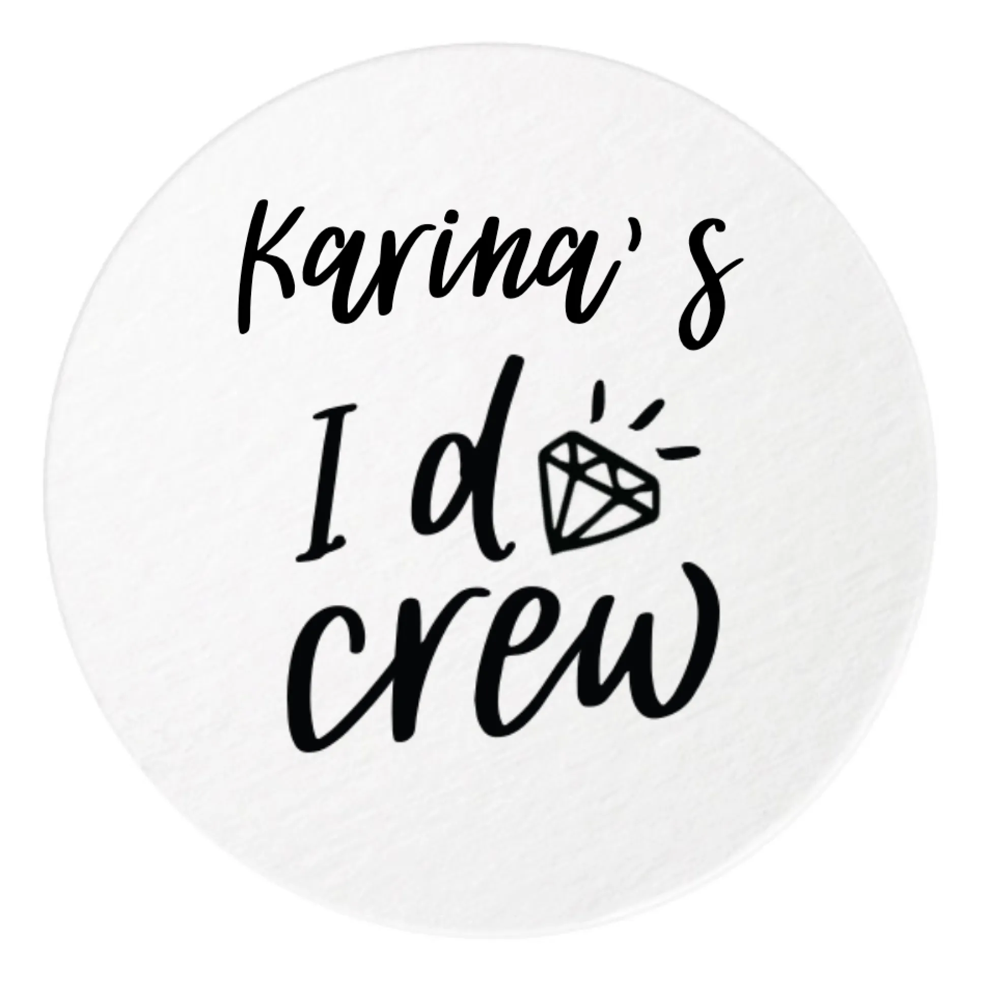 I Do Crew Personalized Coasters, Black Foil