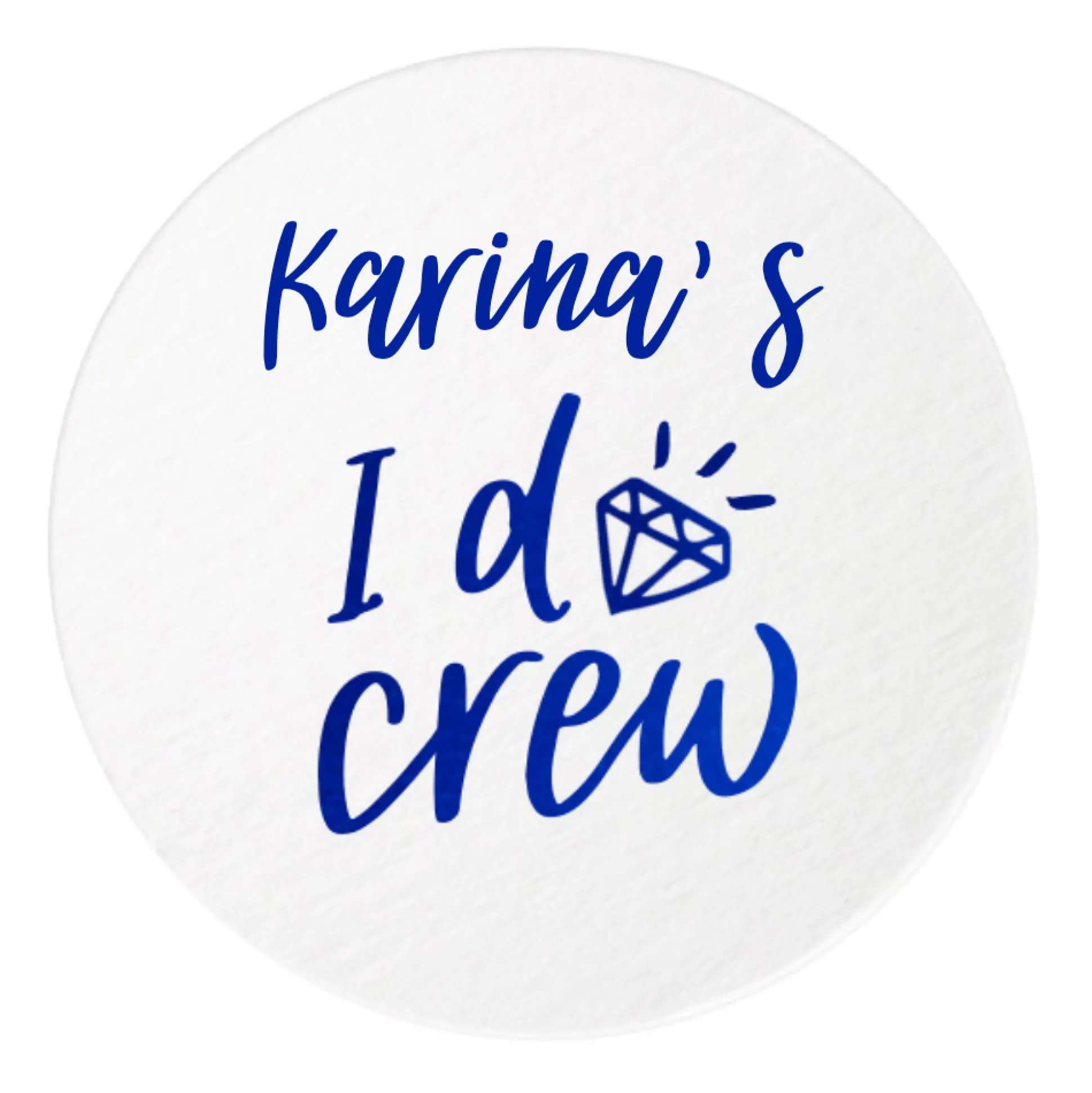 I Do Crew Personalized Coasters, Blue Foil