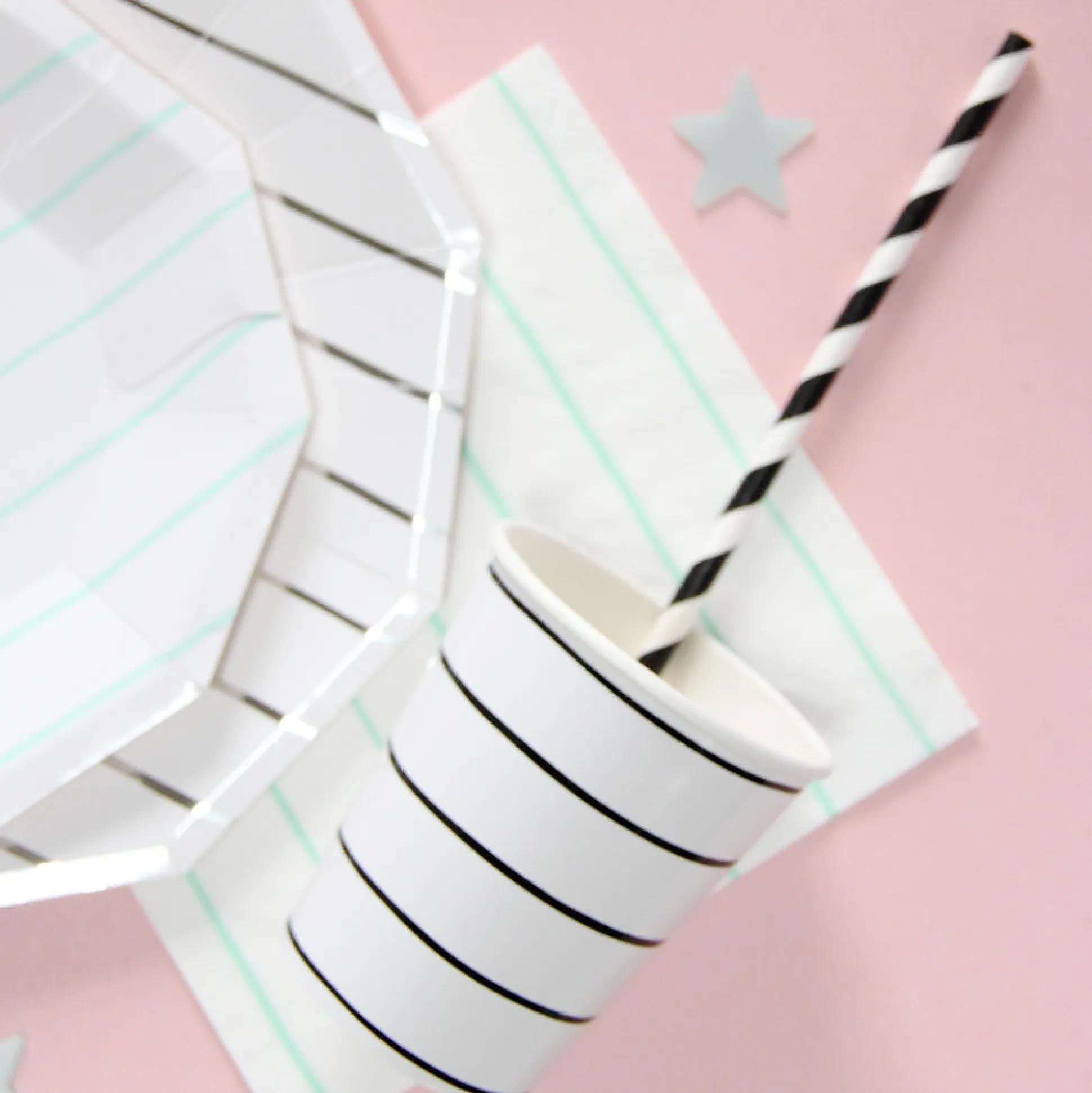 Ink Frenchie Striped 9 oz Cups, Pack of 8