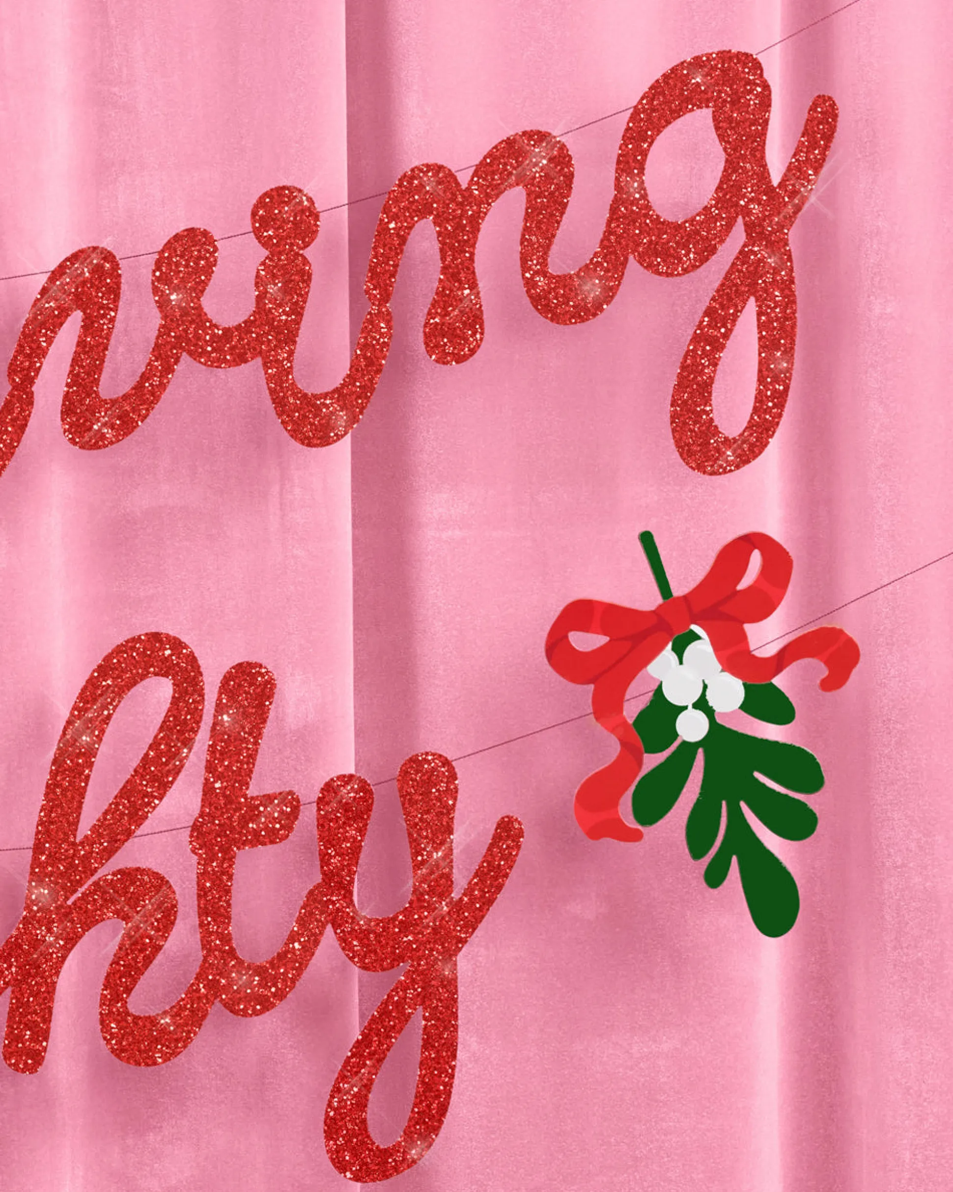 It's Giving Naughty Banner - red glitter banner