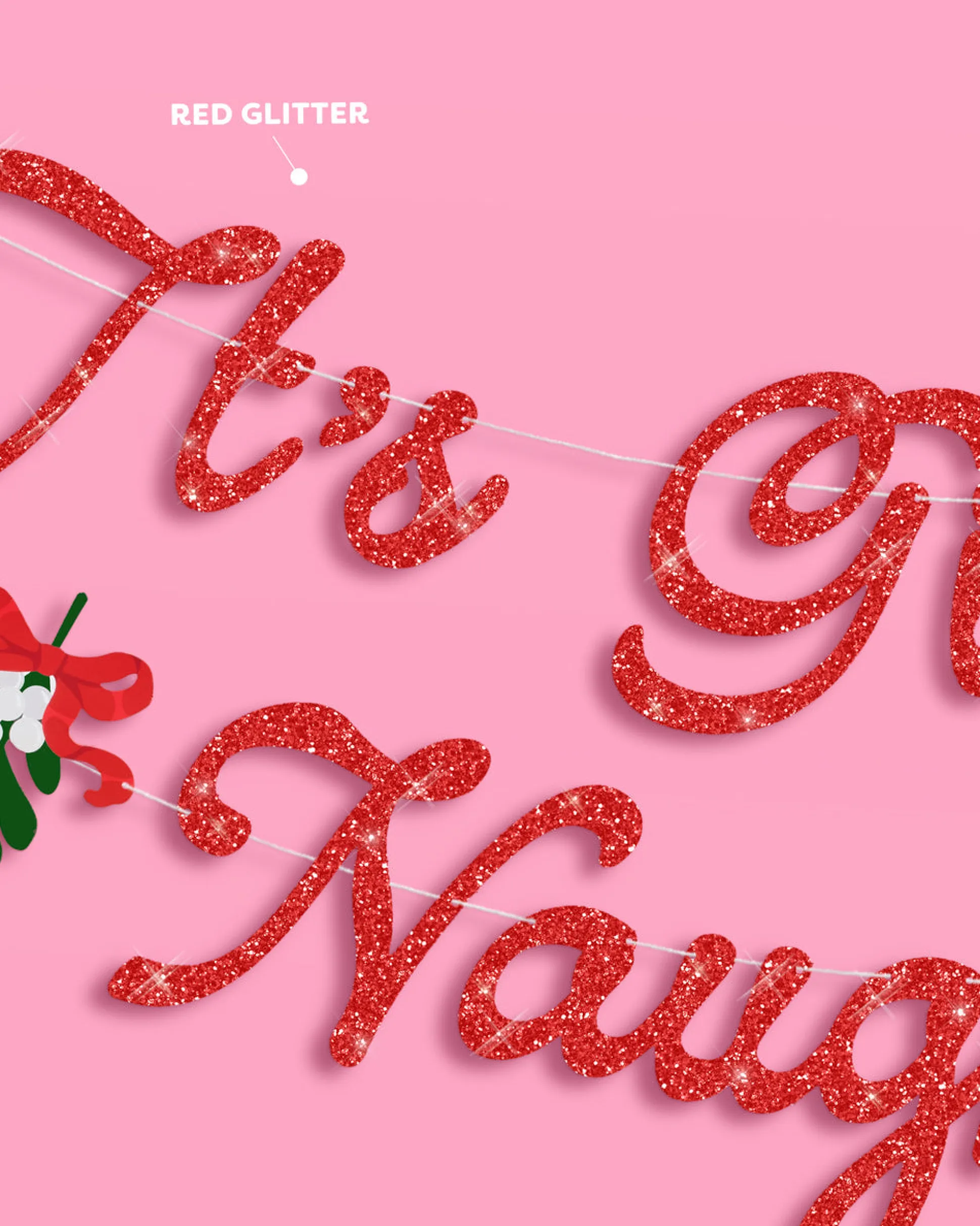 It's Giving Naughty Banner - red glitter banner