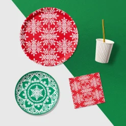 Jolly Snowflake Small Plates (10 Per Pack)