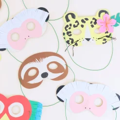 Jungle Jamboree Party Masks (x 8)