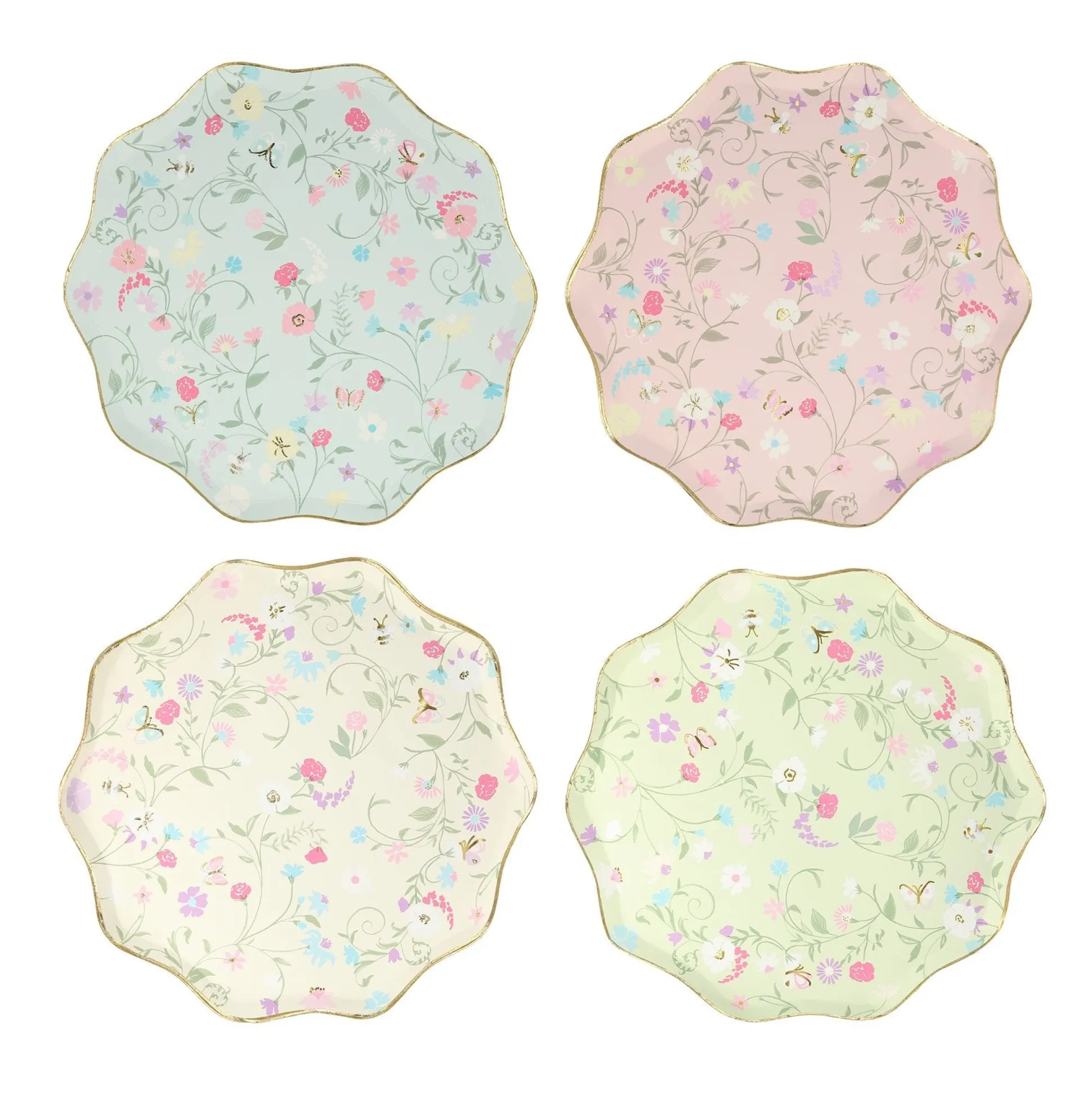 Ladurée Paris Floral Side Plates, Pack of 8