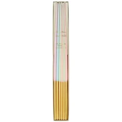 Ladurée Paris Gold Leaf Tall Tapered Candles, Pack of 12