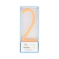 Large Slim Number 2 Candle