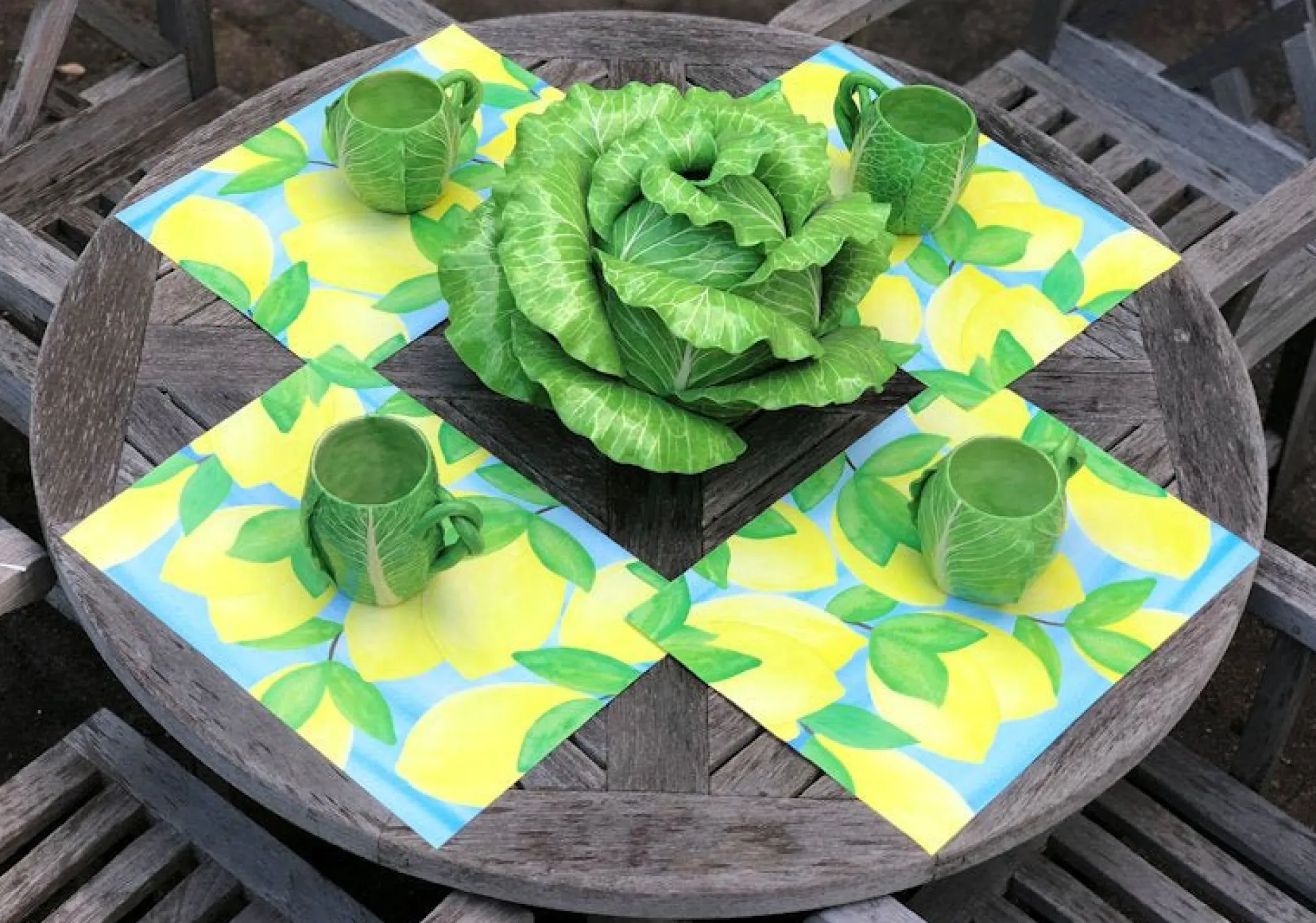 Lemon Rectangle Paper Placemats, Set of 24