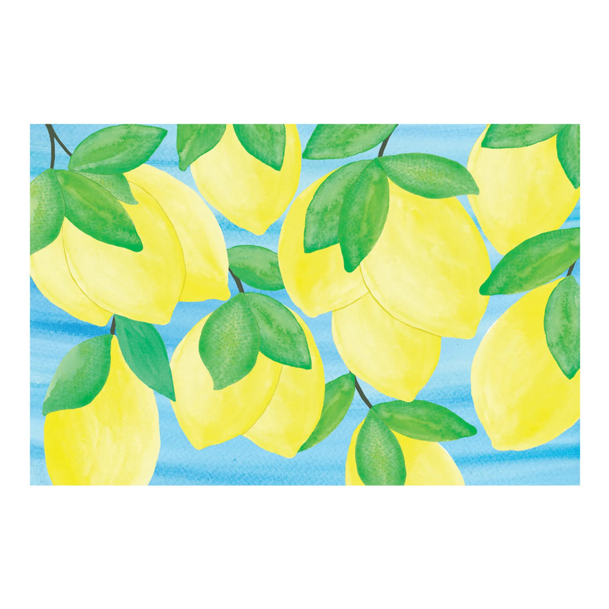 Lemon Rectangle Paper Placemats, Set of 24