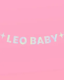 Leo Baby Banner - Iridescent Foil Banner