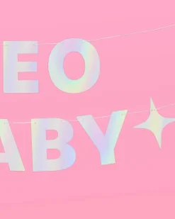 Leo Baby Banner - Iridescent Foil Banner