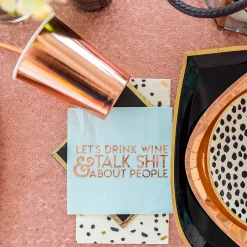 Let's Drink Wine & Talk Sh*t About People Witty Cocktail Napkins, Pack of 20