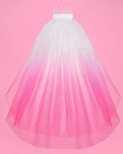 Let'S Go Party Veil - Pink Ombre Veil