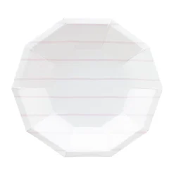 Lilac Frenchie Striped Large Plates, Pack of 8