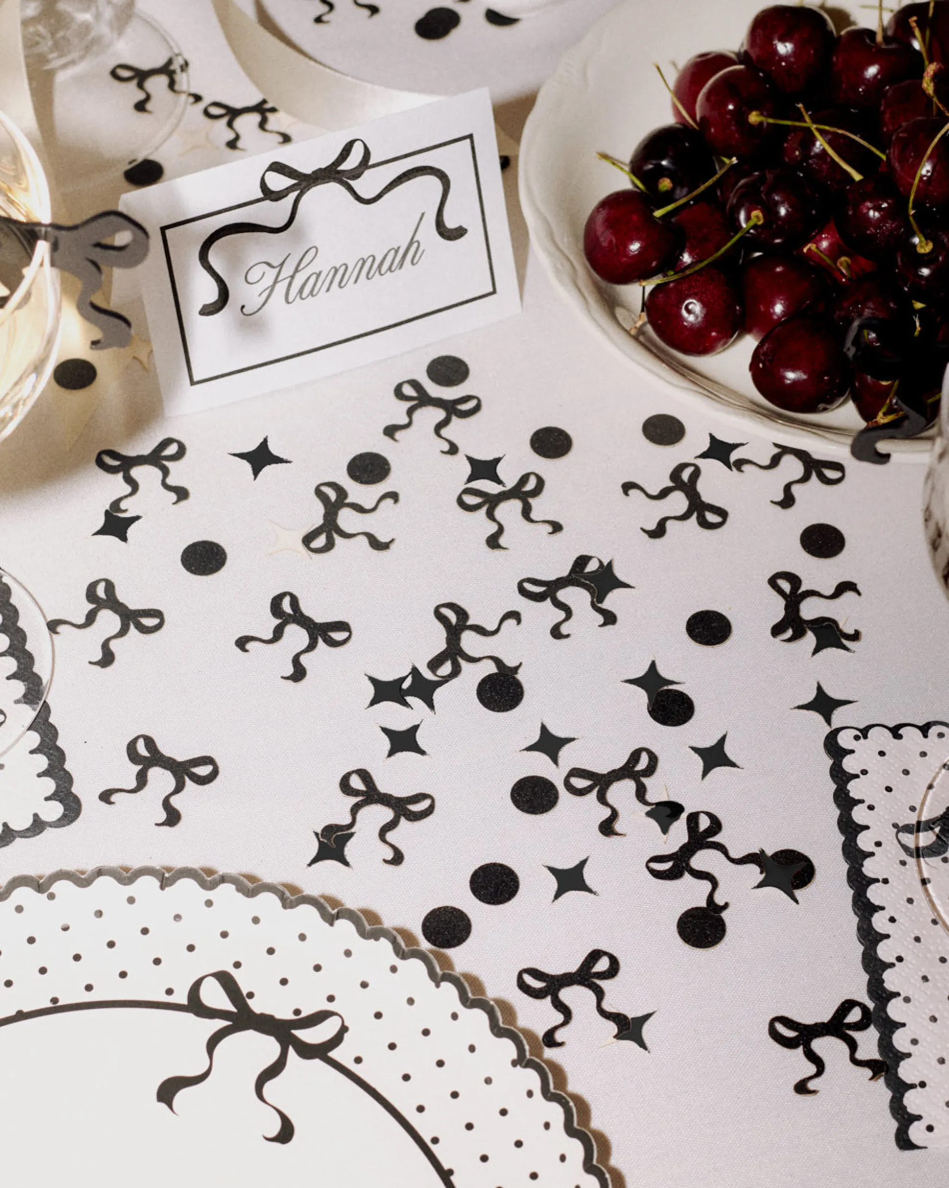 Little Black Bow Confetti - 200 pc glitter confetti
